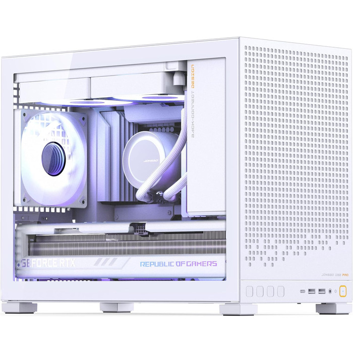 Корпус для ПК Jonsbo D32 PRO білий – компактний mATX з підключенням ззаду, скляна панель, фільтри проти пилу та висока продуктивність охолодження