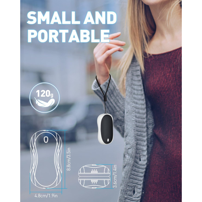 Електричні грілки для рук Cnkeeo 2 шт. з роздільним магнітним з'єднанням, Powerbank USB, 3 режими нагріву, для активного відпочинку, риболовлі, полювання, чорно-білі