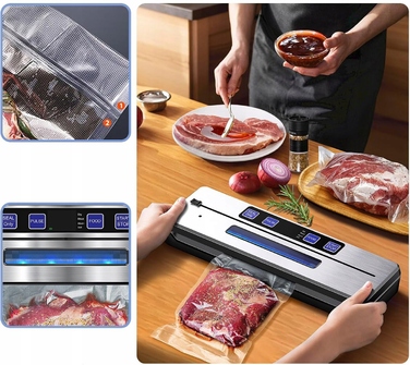 Вакууматор для продуктів 120 Вт, вакуумна пакувальна машина + 20 пакетів у комплекті