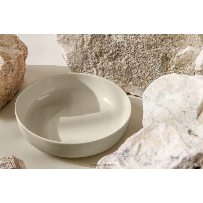 Обідній сервіз Konsimo Victo, бежевий глянцевий, набір тарілок на 6 осіб (12 предметів)