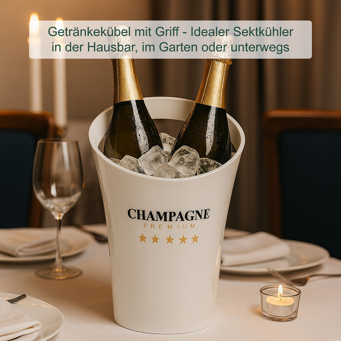 Relaxdays 2-Bottle Champagne Cooler in White