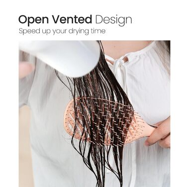 AIMIKE Рожева щітка для розплутування волосся Luxe Entwirrbürste - безболісна, з вентиляцією та ультрам'якими щетинками FlexGlide, для жінок, дівчаток та дітей