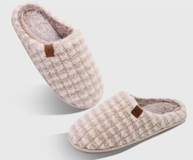 Чоловічі халати-тапочки COFACE з піною для відпочинку, теплі, з вовняної тканини, пухнасті, з антиковзною гумовою підошвою, розмір 40-49 (41 EU, бежевий, пухнастий)