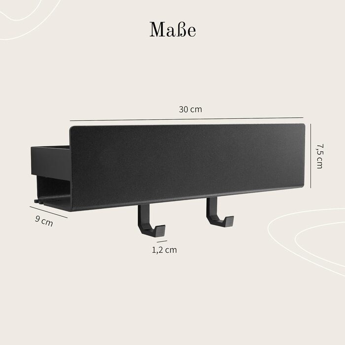 Designfabrik Hamburg Shower Shelf without Drilling | Bathroom Organizer | Shower Shelf without Drilling | Bathroom Shelf | Hanging Shelf | Wall Shelf | Adhesive Shower Basket | Shower Shelf Black 30 cm