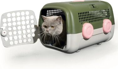 Транспортна переноска для собак та котів United Pets A.U.T.O. Design, Made in Italy, рожево-сіра, з гігієнічним килимком, 51x37x33 см