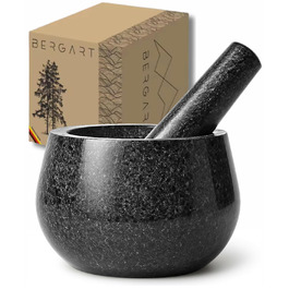 Гранітний ступка з товчником BERGART - ступка з високоякісного граніту, довговічна, для трав, спецій та песто
