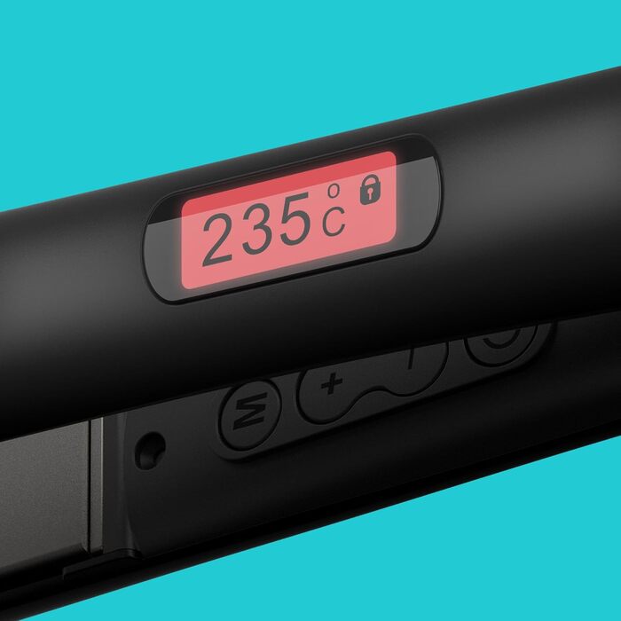 Professional Ceramic Hair Straightener & Curler - Adjustable Temperature 80-235°C, Ionic Plates, 3m Cord, LCD Display, Hair Protection Oils