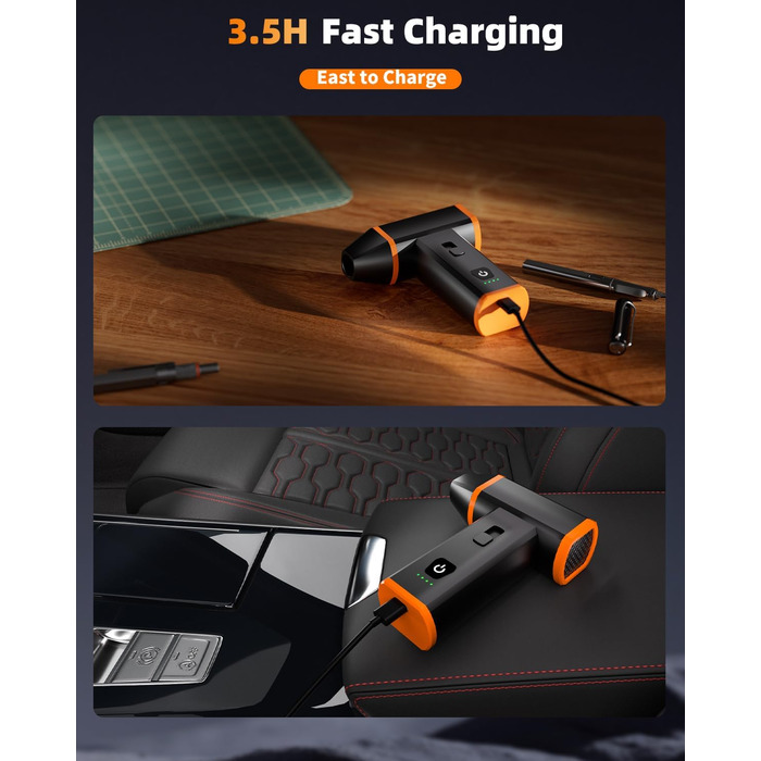 Електричний пилосос для чищення ПК, ноутбука та офісних пристроїв, 130000 об/хв, акумулятор 5000 mAh, портативний, з сумкою