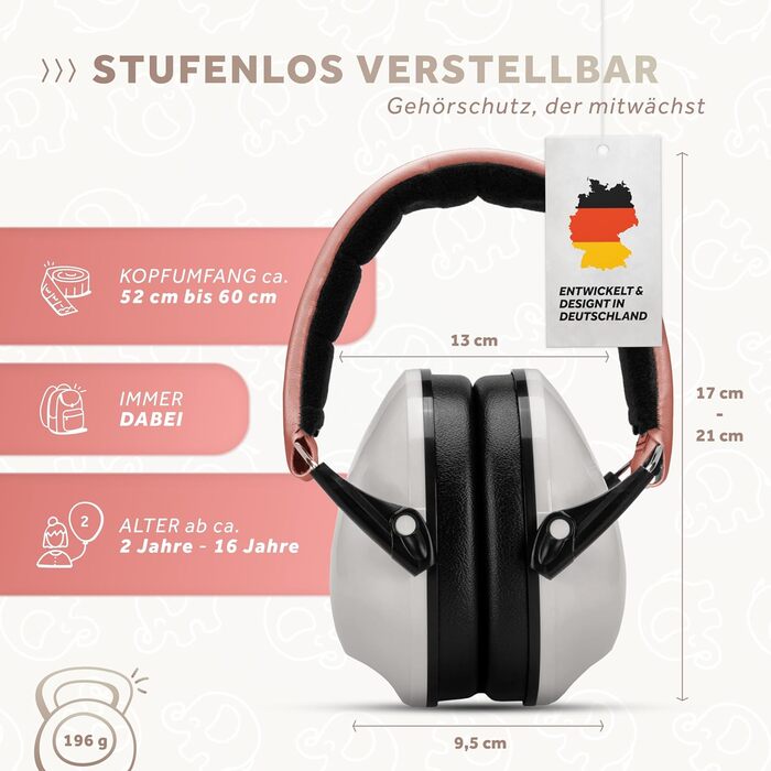 Schallwerk® Kapselgehörschutz Kiddies: Навушники для захисту вух для дітей | Навушники для захисту від шуму, преміум-якість, mini, для повсякденного використання та заходів (Унікорн Дасті)