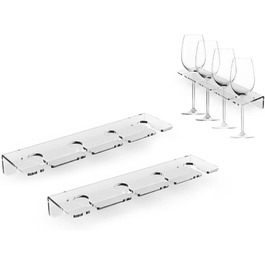 Тримач для келихів Wanlian - настінний, акрил, 2 шт. - для кухні, під шафу
