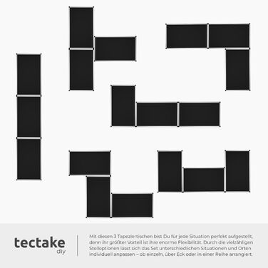 Стіл розкладний Tectake для обклеювання шпалерами, кемпінгу та роботи, 100x60 см, чорний - багатофункціональний стіл з МДФ