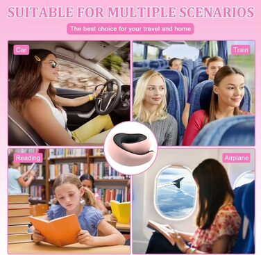 Подушка для шиї Rose - ергономічна, з піною з пам'яті, для подорожей, з маскою для очей та навушниками, рожева