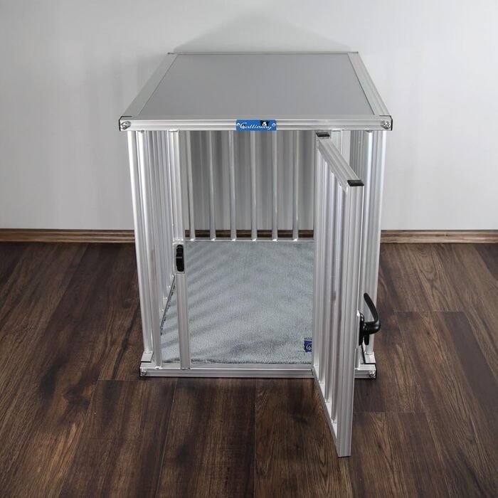 Callieway® ALU DOGBOX: Алюмінієва переноска для собак, XLarge та L розміри, для дому та офісу