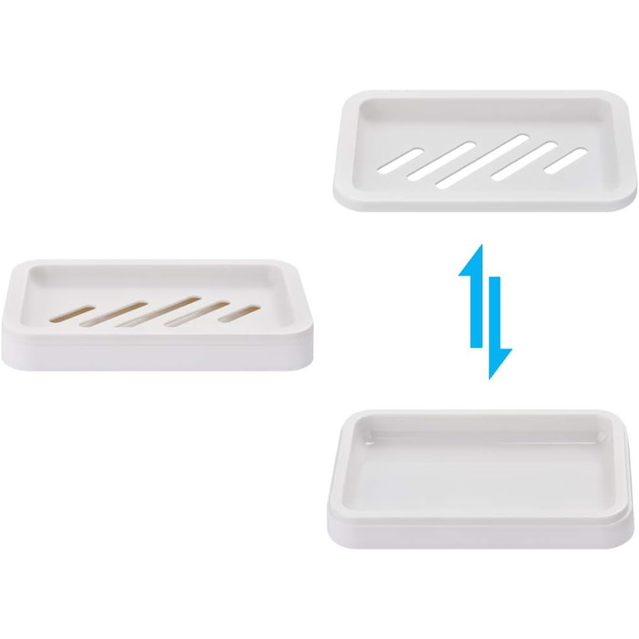 Набір мисочок для мила з підставою, 2 шт, сірий колір. Підходить для кухні та ванної кімнати. Легко чистити.