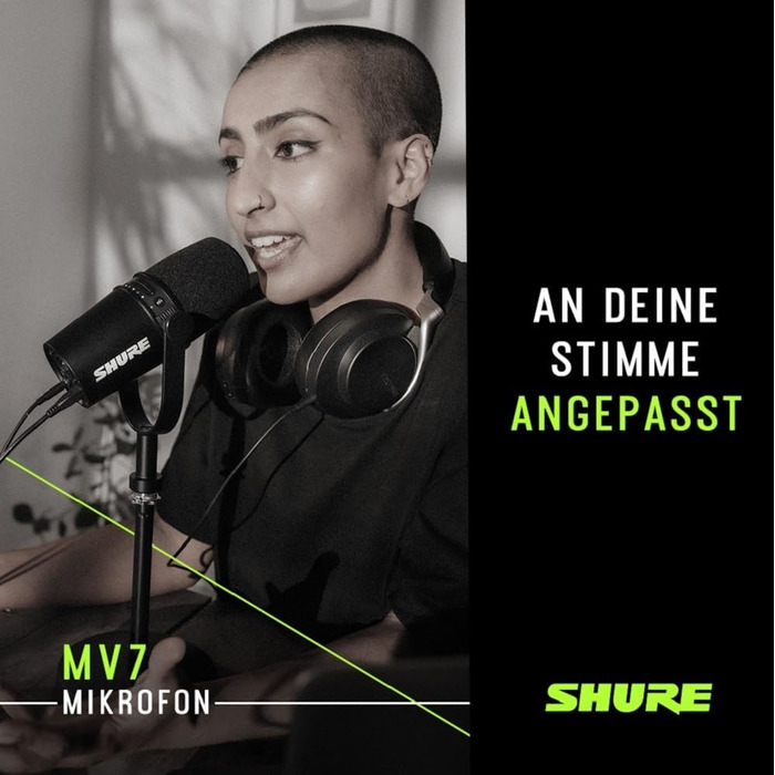 Мікрофон Shure MV7+ для подкастів, стрімінгу та запису - білий (срібний). USB/XLR, LED-сенсор, автоматичне регулювання рівня звуку, цифровий поп-фільтр