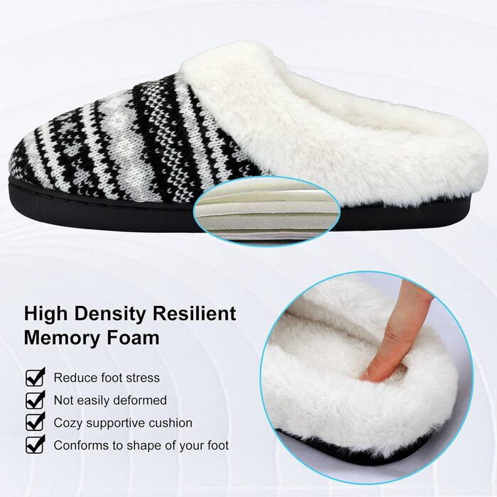 Тапочки халатні AONEGOLD для жінок, зимові, теплі, з плюшем, з пам'яттю, зручні, унісекс, для дому та вулиці, антиковзкі (40/41 EU, чорний)
