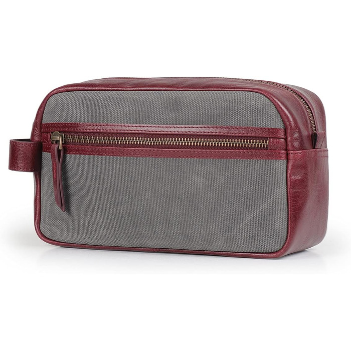 Чоловіча/Жіноча дорожня сумка Londo Echtleder, набір сумок для туалету (Бургунді)
