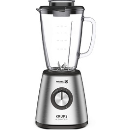 Блендер стаціонарний Krups Blendforce 2 KB439D, 800 Вт, 5 швидкостей, пульс, термоскло 1,75 л, подрібнювач льоду, нержавіюча сталь