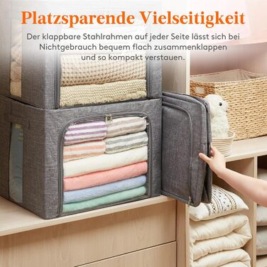 Коробка для зберігання одягу з кришкою від Lifewit, 100л, сіра (3 шт.)