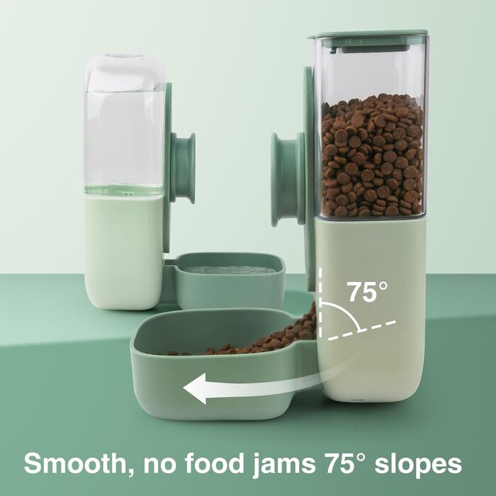 HENYEER Automatic Pet Feeder and Water Dispenser - Hanging Design for Small Animals (Rabbits, Ferrets, Cats, Dogs, Birds) - Green