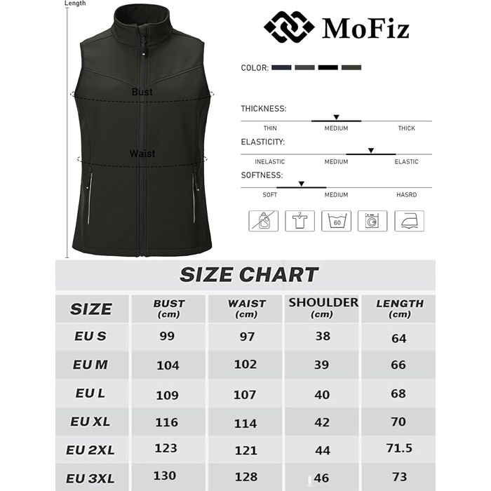 oFiz Softshell жилет Daen: теплий флісовий жилет для туризму та активного відпочинку (зелений, XXL)