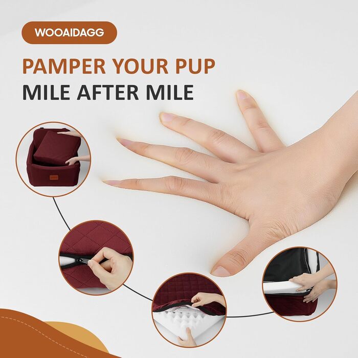 Автокрісло для собак середніх порід, переноска для тварин у машину з кріпленням ременем безпеки, знімна та пральна, з регульованими ременями, 3 ремені (Чорний) (Red, Medium)