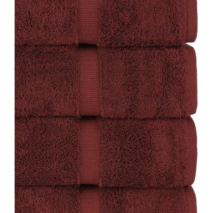 Набір рушників Chakir Turkish Linens з турецької бавовни, готельна серія, 6 предметів (2 великі, 2 середні, 2 маленькі), колір Cranberry