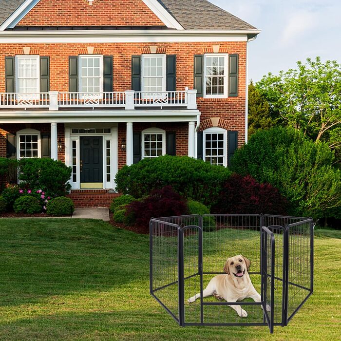 Клітка-забіг для собак HENGMEI: 80 см, складана, для собак, котів, кроликів, для дому та вулиці, 6 частин