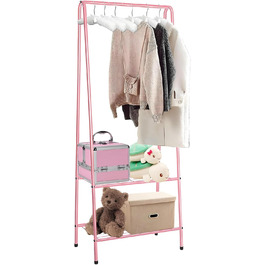 Стійка для одягу з роликами, рожева – міцна стійка для зберігання одягу