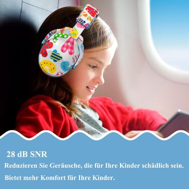 Навушники для захисту вух Kinder - дитячі навушники шумоізоляції для концертів, SNR 28dB, регульоване наголов'я, блакитна стрічка