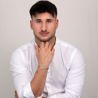 Браслет чоловічий Maserati JEWELS з нержавіючої сталі з позолотою, сірий - JM420ATH05