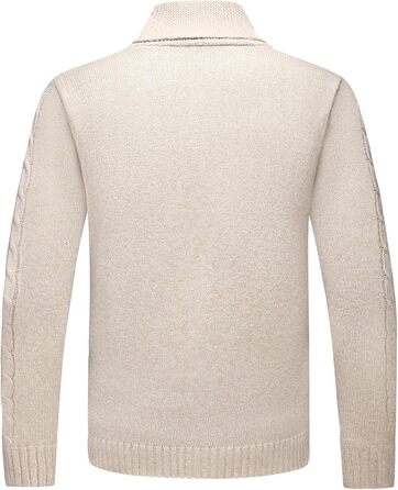 Чоловіча в'язана жилетка з коміром-шарфом, в'язаний пуловер, однорядна жилетка для осені та зими, бежевого кольору