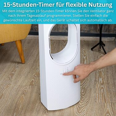 Турбовентилятор Zilan з пультом керування: Aircooler, охолоджувач повітря, підлоговий вентилятор-колона, тихий, енергоефективний, з осциляцією