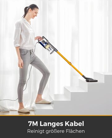 Потужний пилосос Con XL-606-60: 60KPa, 680W, 7м, контейнер 800мл, для твердих поверхонь, помаранчевий