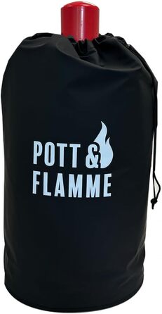 Чохол Bluecraft для газового балона 11 кг з написом 'Pott & Flamme' — захист від негоди, UV-стійкий, довговічний