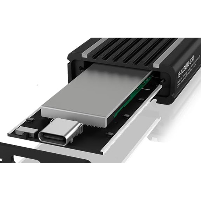 Зовнішній корпус для M.2 PCIe SSD ICY BOX IB-1817M-C31, USB 3.1 Type-C, алюміній, RGB підсвічування, чорний