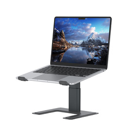 Підставка для ноутбука ALASHI, регульована висота, ергономічна, металева, чорна (C-Gray), 10-15.6 дюймів