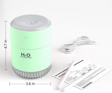 Зволожувач повітря Mini AIR Humidifier з LED-підсвічуванням для дитячої кімнати, офісу, спальні та рослин (Зелений)