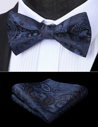 Метелик чоловічий HISDERN однотонний, регульований, для вечірки та весілля, темно-синій