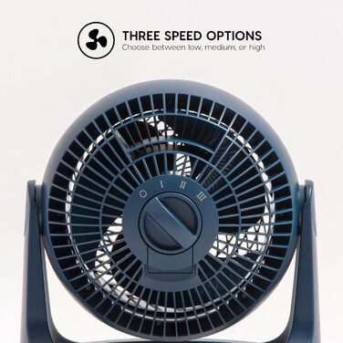 Вентилятор Iris Ohyama Woozoo, 33 м², тихий, настільний, з регулюванням кута, блакитний, Made in Europe