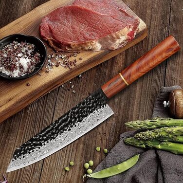 Професійний кухонний ніж Kiritsuke BILLION DUO 21 см, дамаск VG10, 67 шарів, дерев'яна ручка, серія HGBY
