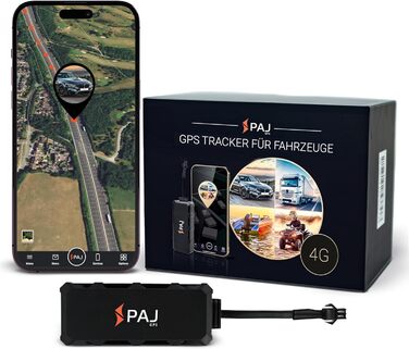 GPS-трекер PAJ 4G для мотоцикла, авто та транспорту, з прямим підключенням 9-75В, захист від крадіжки, онлайн-відстеження через додаток, пам’ять маршрутів 365 днів, 1м кабель