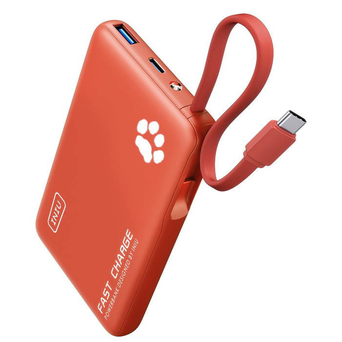 Power Bank INIU 10000mAh 20W з USB-C, PD3.0 QC4.0 для iPhone, Samsung, iPad (Orange)
