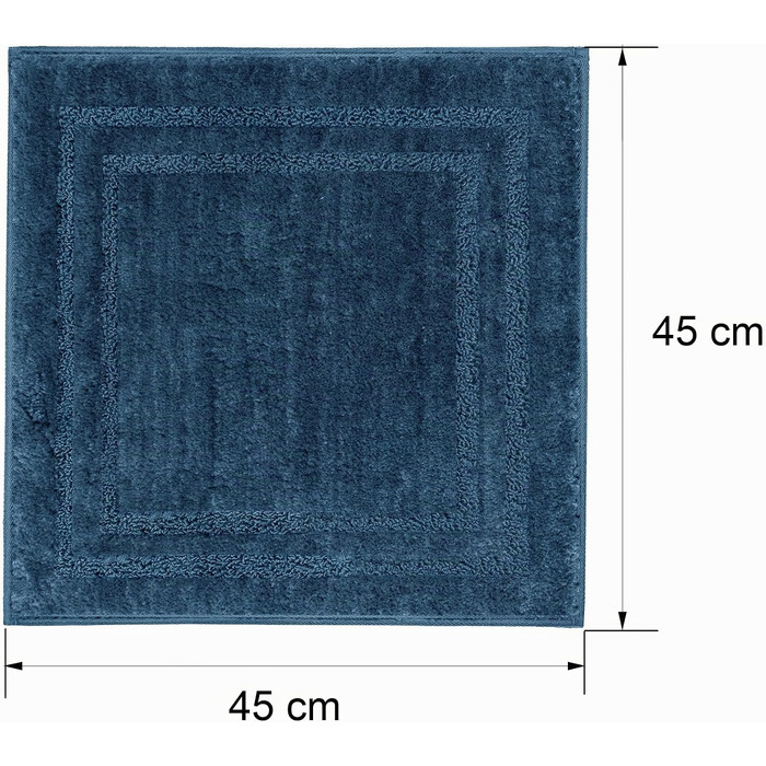 Протиковзкий килимок для ванної кімнати та туалету Decomira, Royal Blue, 45x45 см, квадратний, вологостійкий та придатний для прання