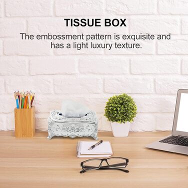 WINOMO 1 Pcs Tissue Box, Tissue Box, Pocket Tissue Box, Retro Tissue Box, Cosmetic Tissue Box, Wet Wipe Box, Tissue Box Dispenser for Office, Kitchen, Living Room, Bedroom, Desk, Silver 1