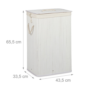 Relaxdays Bamboo Laundry Basket, Square