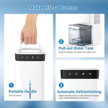 Зволожувач повітря 2600 мл з нічним підсвічуванням, тихий, для спальні, ванної кімнати, шафи та гардеробу