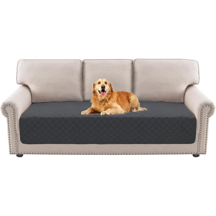 Водонепроникний килимок для собак середнього розміру - килимок для собак, який можна прати, захист дивану від собак, котячий килимок, пухнастий та м'який, захисний килимок для дивану, Французький дуб (сірий, 102 x 127 см)