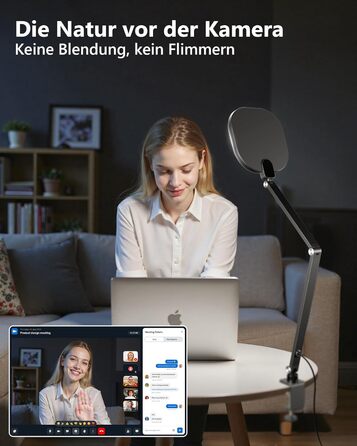 Світлодіодна лампа настільна з регулюванням яскравості, захистом для очей, 3 режими кольору, сенсорне керування, пам'ять, 15W, поворотний кріплення, чорний колір, 1 шт.