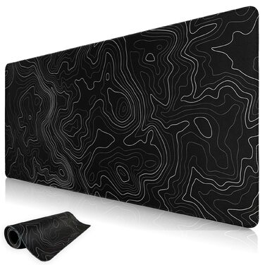 Ігровий килимок для миші Niviy Gaming Mousepad XXL 800x350мм, білий з топографічним принтом